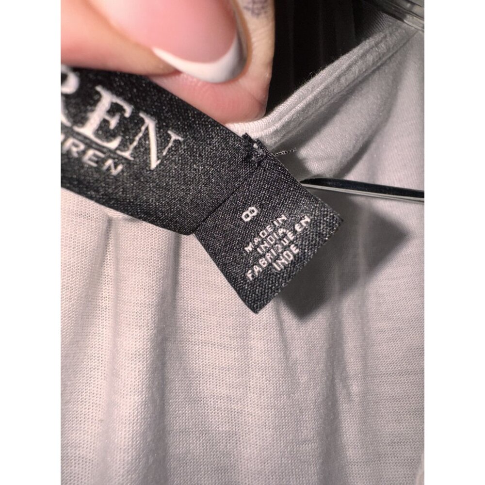 Black Label Lauren Ralph Lauren White Eyelet Ruffle Dress Size 8 Cotton Blend Wo - Picture 4 of 9